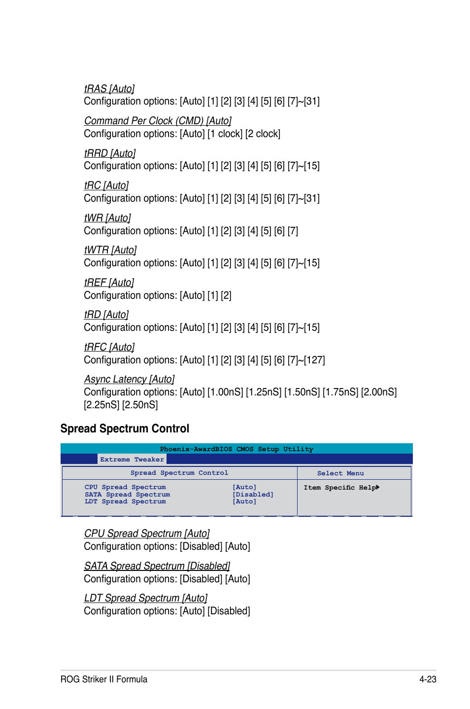 Spread spectrum control | Asus Striker II Formula User Manual | Page 99 / 188