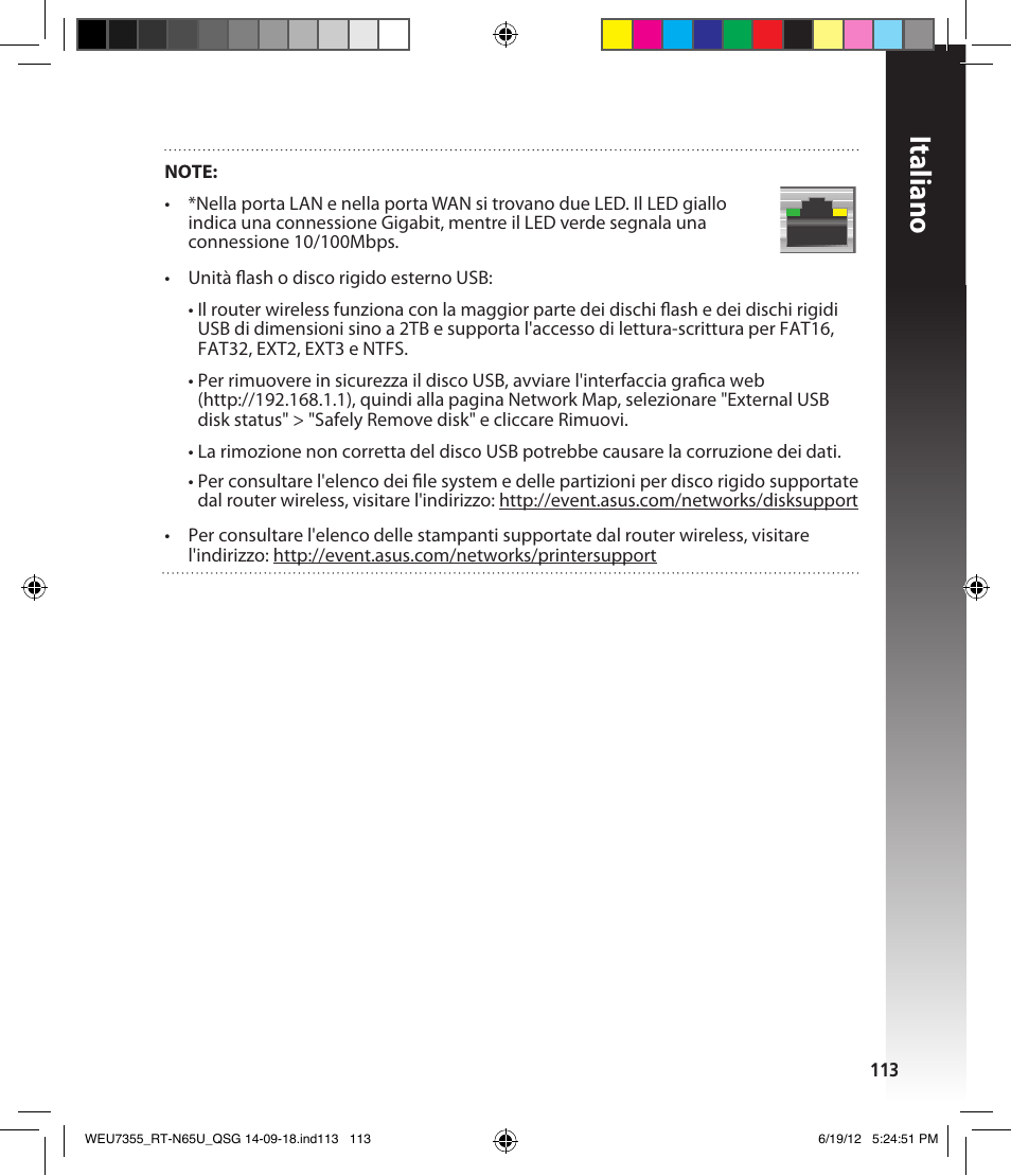 Italiano | Asus RT-N65U User Manual | Page 113 / 168