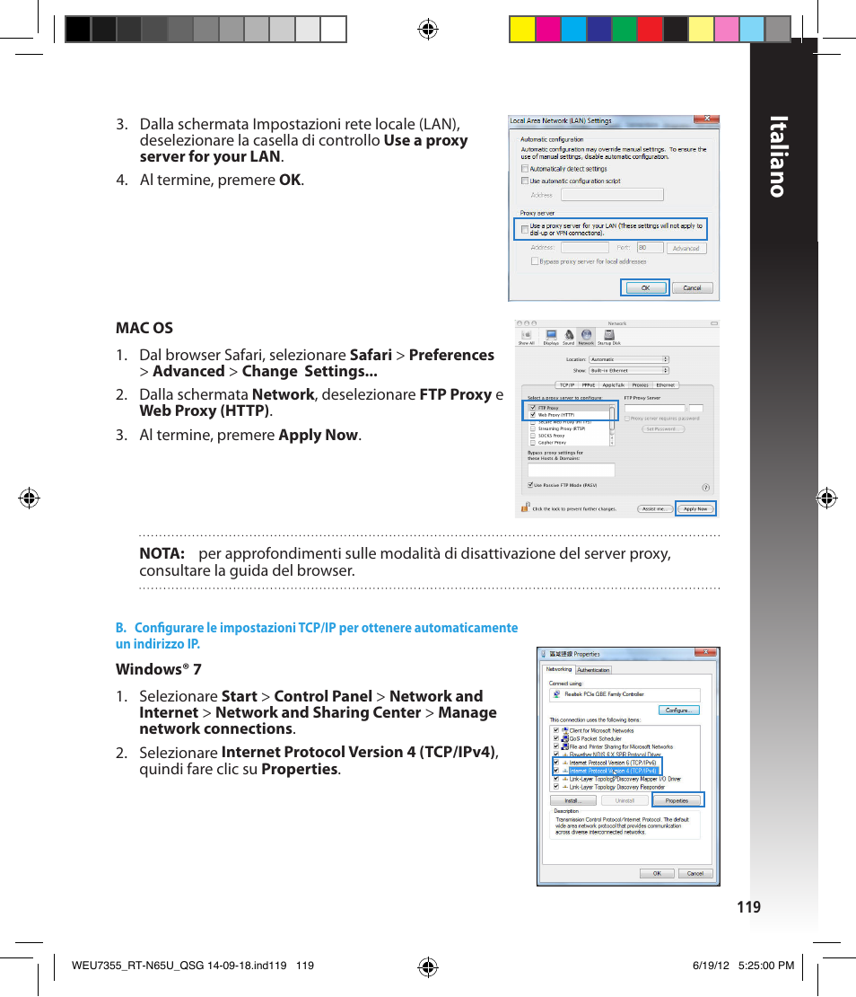 Italiano | Asus RT-N65U User Manual | Page 119 / 168