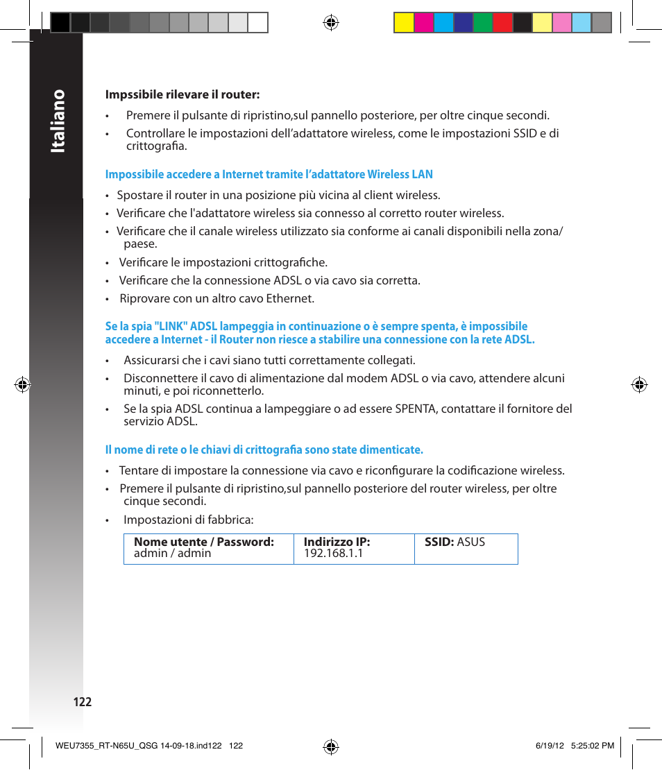 Italiano | Asus RT-N65U User Manual | Page 122 / 168