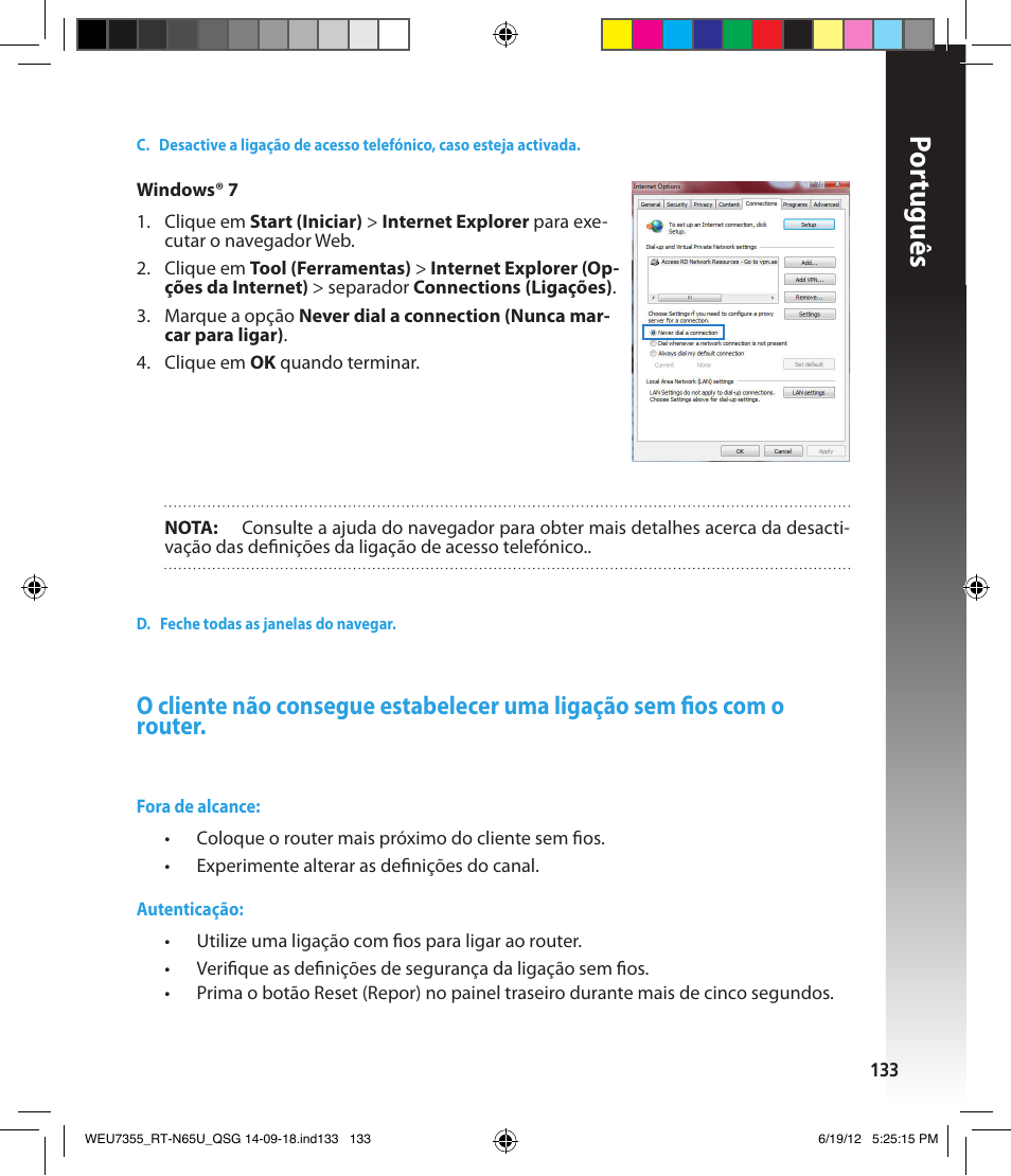 Por tuguês | Asus RT-N65U User Manual | Page 133 / 168