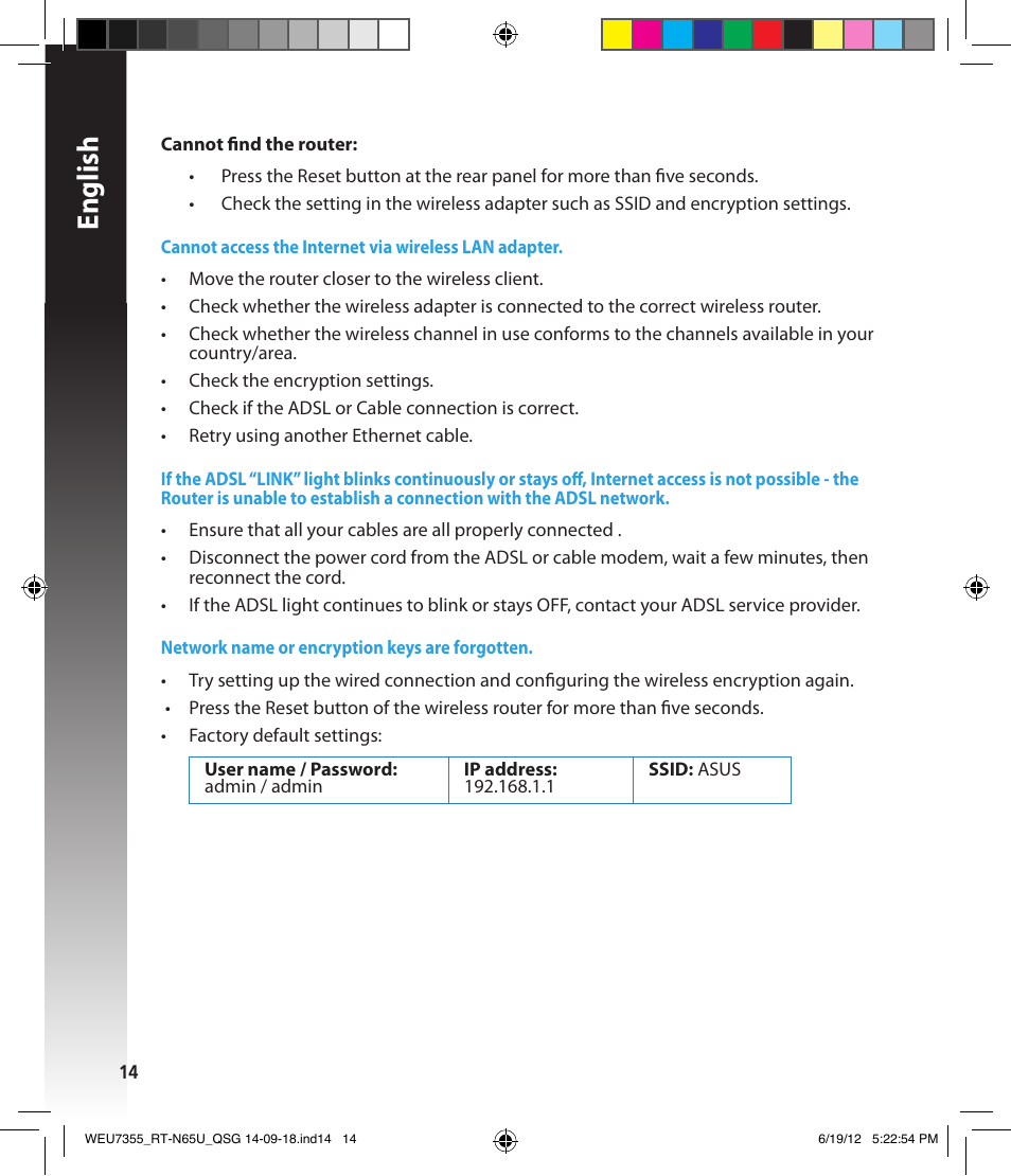 English | Asus RT-N65U User Manual | Page 14 / 168