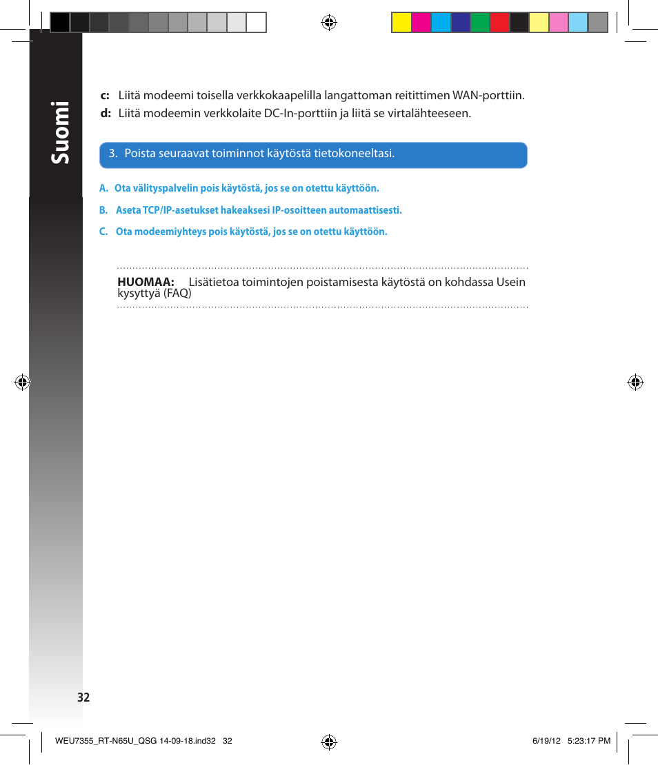 Suomi | Asus RT-N65U User Manual | Page 32 / 168