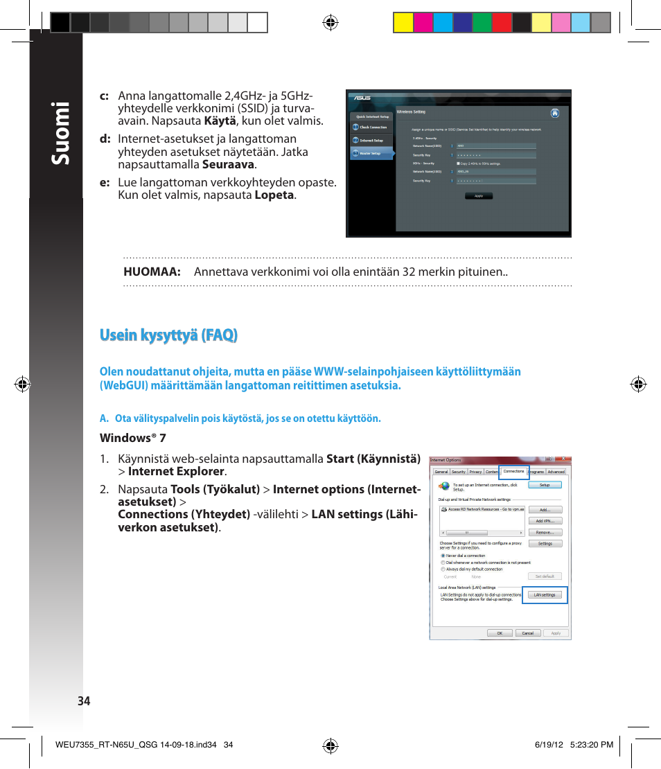 Suomi, Usein kysyttyä (faq) | Asus RT-N65U User Manual | Page 34 / 168