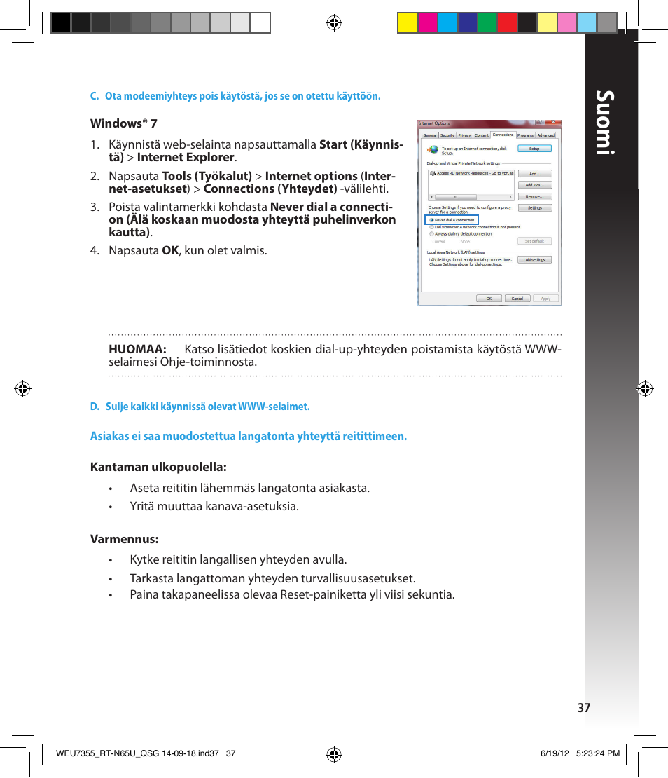 Suomi | Asus RT-N65U User Manual | Page 37 / 168