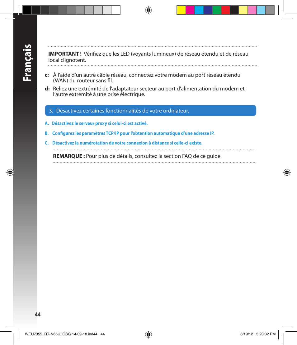 Fr anç ais | Asus RT-N65U User Manual | Page 44 / 168