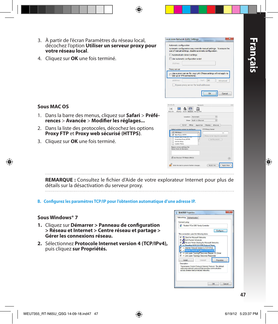 Franç ais | Asus RT-N65U User Manual | Page 47 / 168