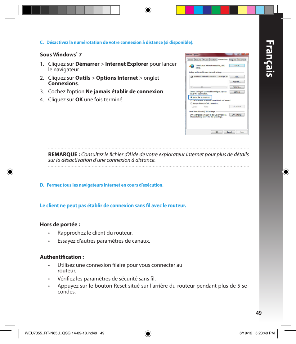 Franç ais | Asus RT-N65U User Manual | Page 49 / 168