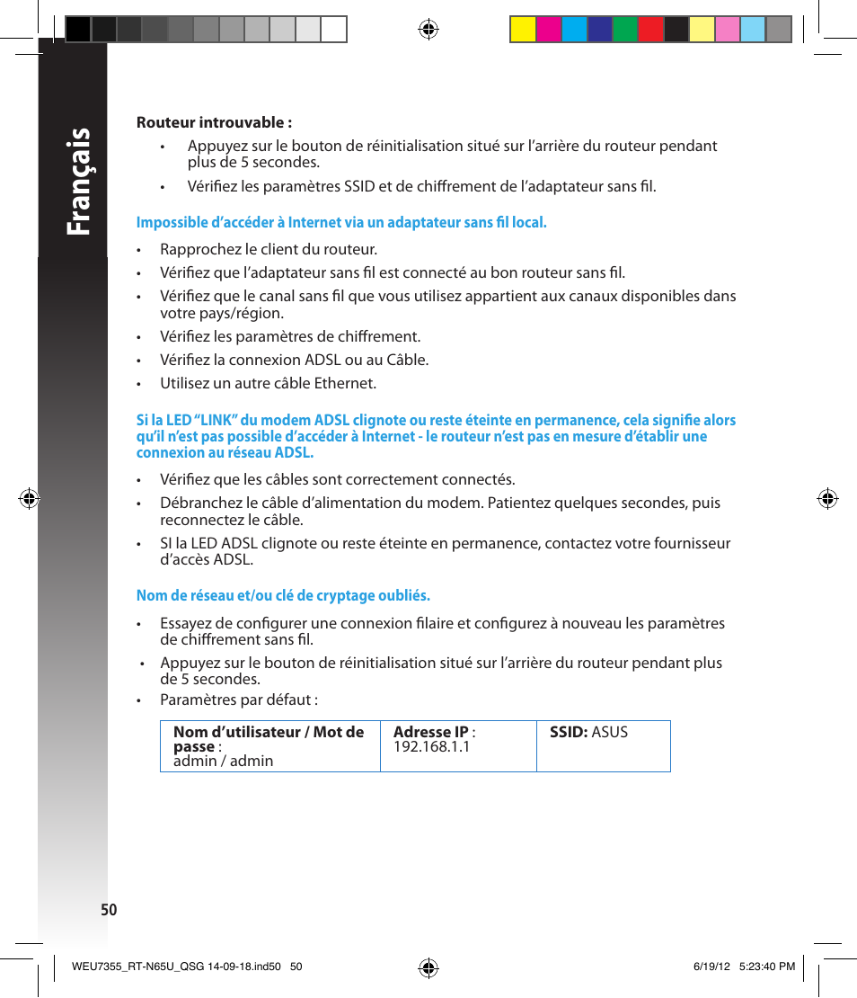 Fr anç ais | Asus RT-N65U User Manual | Page 50 / 168