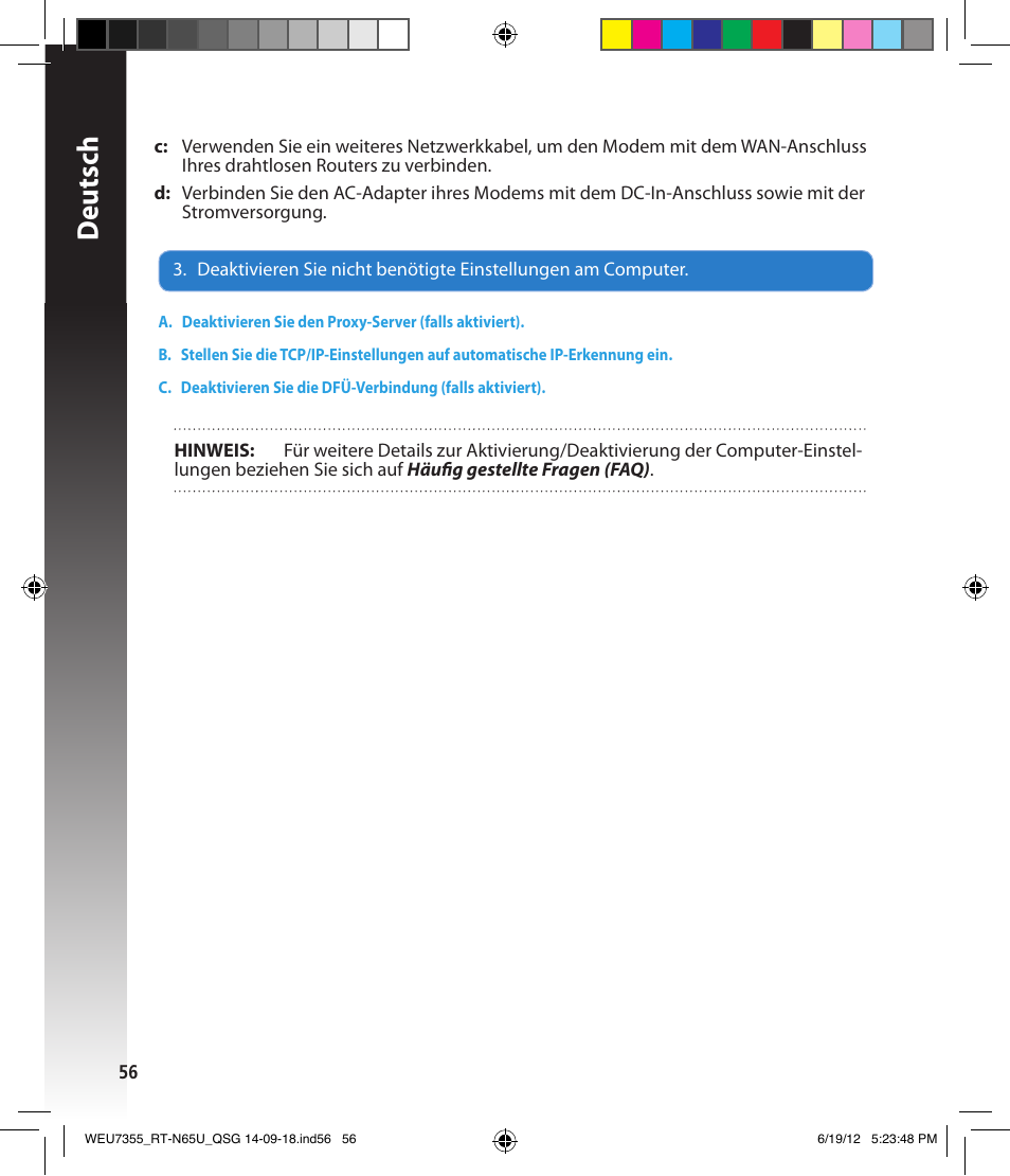 Deutsch | Asus RT-N65U User Manual | Page 56 / 168