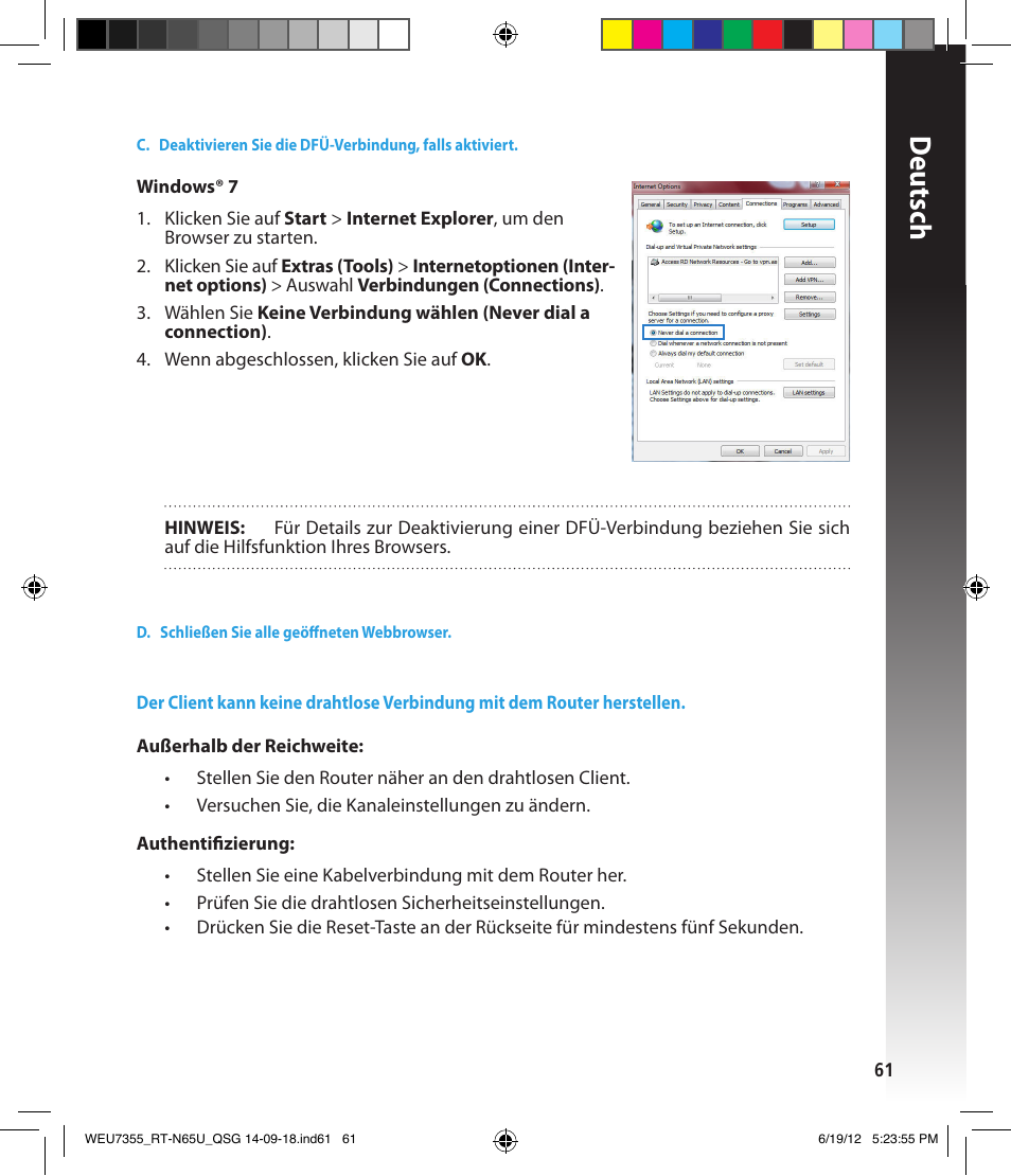 Deutsch | Asus RT-N65U User Manual | Page 61 / 168