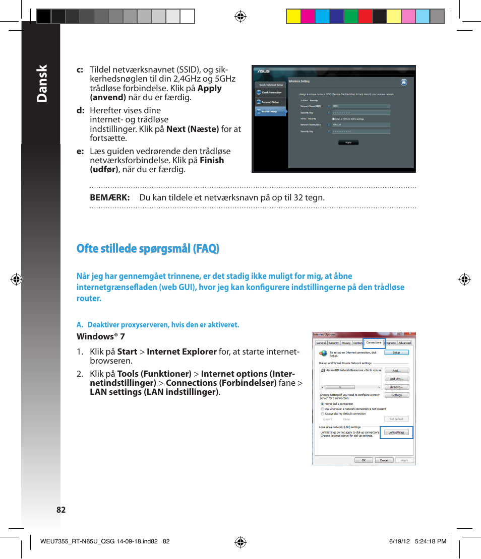 Dansk, Ofte stillede spørgsmål (faq) | Asus RT-N65U User Manual | Page 82 / 168