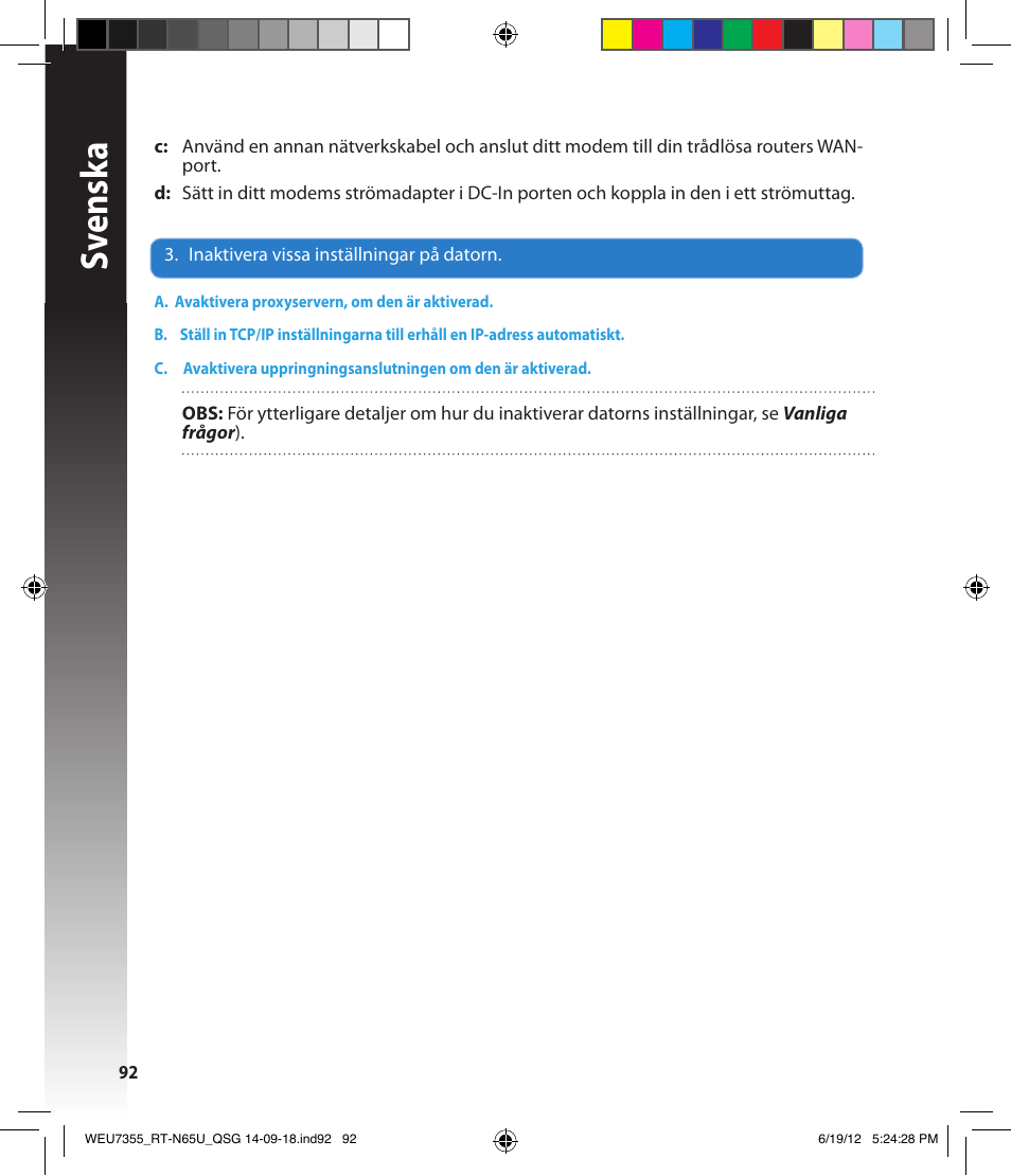 Sv ensk a | Asus RT-N65U User Manual | Page 92 / 168