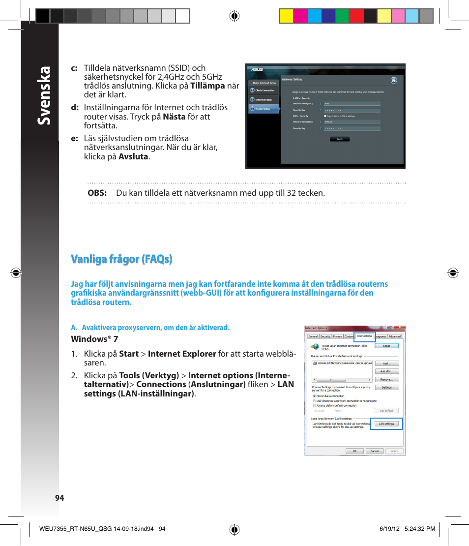 Sv ensk a, Vanliga frågor (faqs) | Asus RT-N65U User Manual | Page 94 / 168