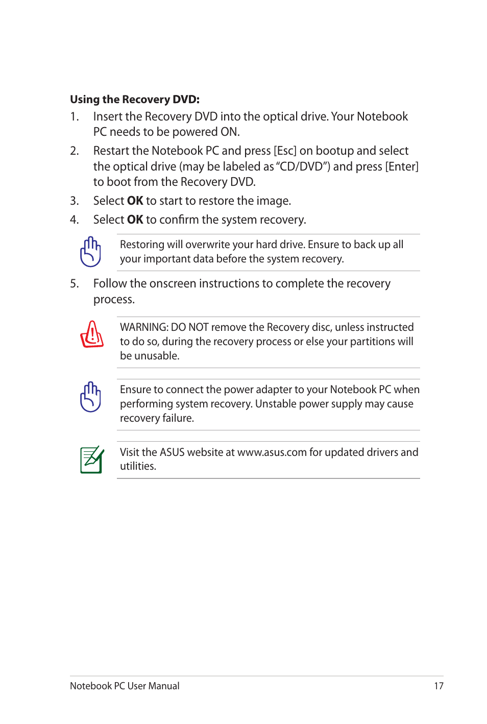 Asus NX90Jq User Manual | Page 17 / 30