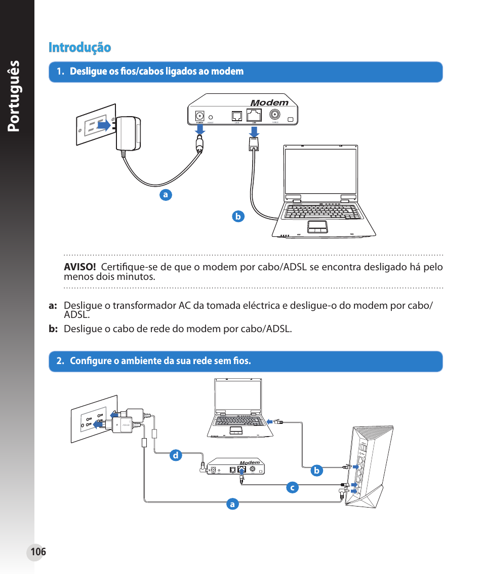 Por tuguês, Introdução | Asus RT-N56U User Manual | Page 106 / 152