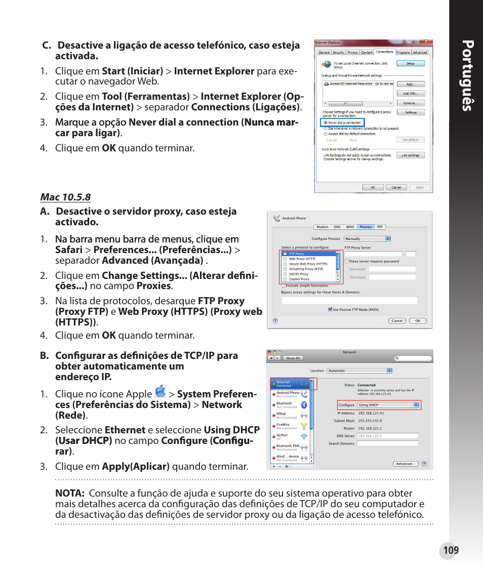 Por tuguês | Asus RT-N56U User Manual | Page 109 / 152