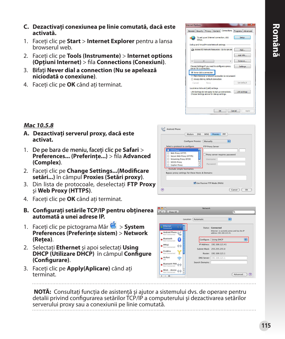 Română | Asus RT-N56U User Manual | Page 115 / 152