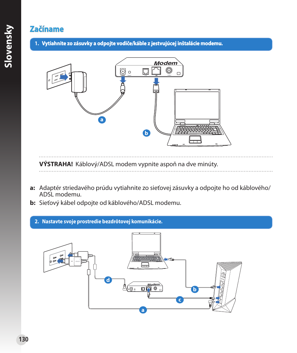 Slo vensk y, Začíname | Asus RT-N56U User Manual | Page 130 / 152