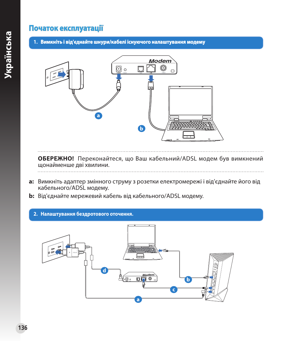 Укр аї нськ а, Початок експлуатації | Asus RT-N56U User Manual | Page 136 / 152