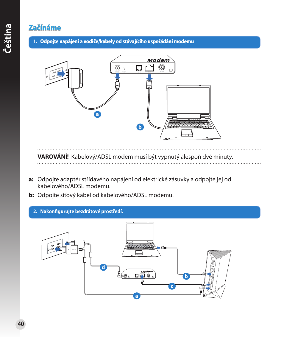 Čeština, Začínáme | Asus RT-N56U User Manual | Page 40 / 152