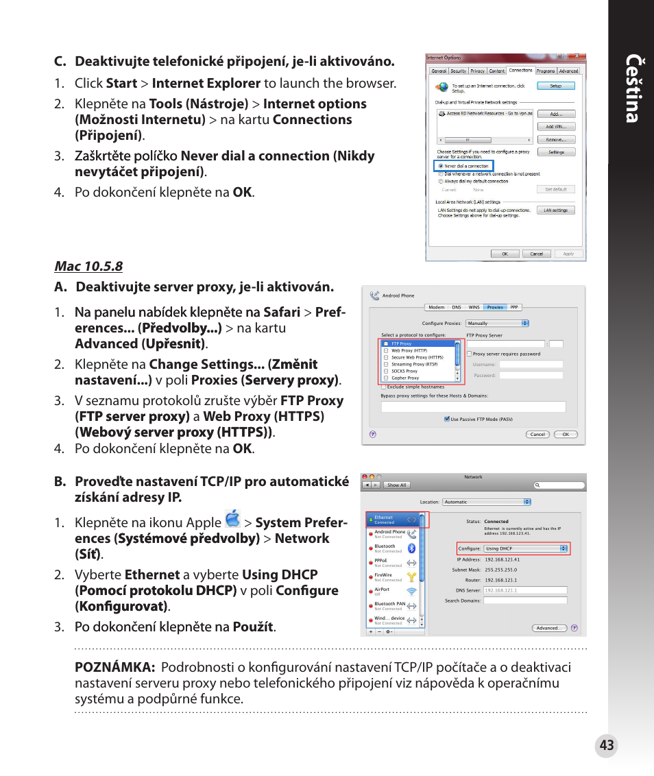 Čeština | Asus RT-N56U User Manual | Page 43 / 152