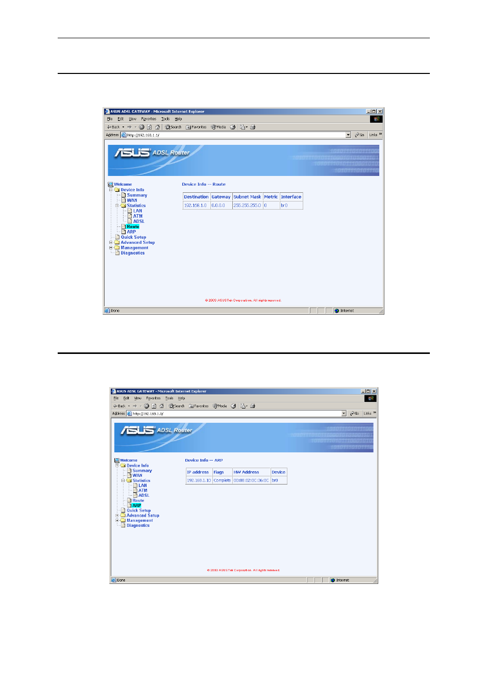 4 route, 5 arp | Asus AAM6010EV-M User Manual | Page 23 / 52