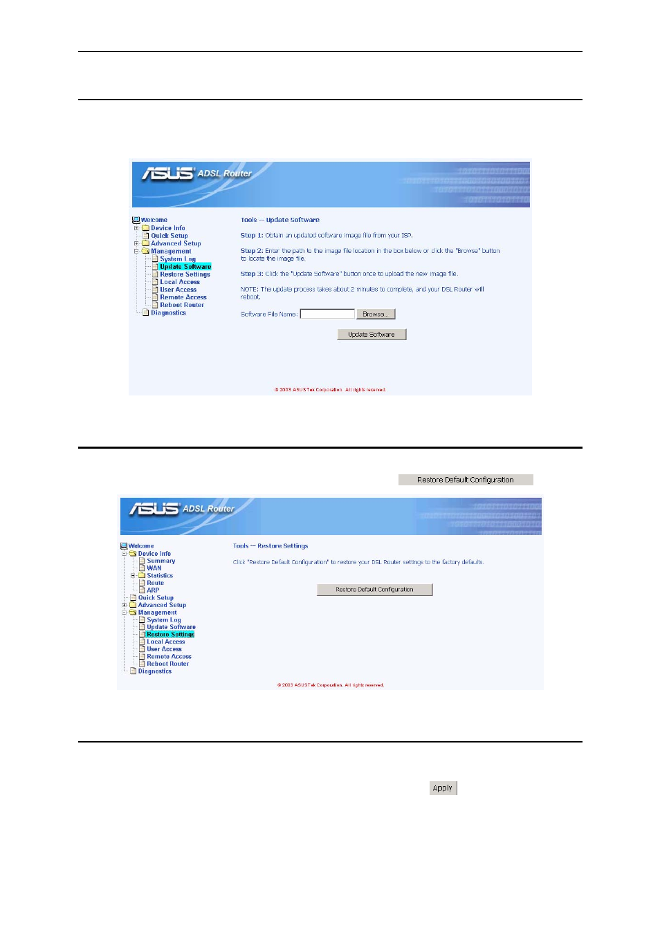 2 update software, 3 restore settings, 4 local access | Asus AAM6010EV-M User Manual | Page 38 / 52