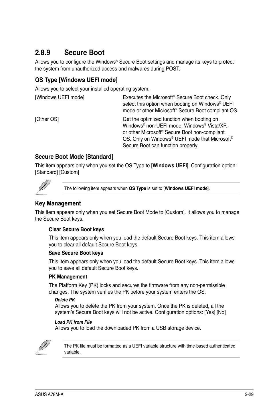 9 secure boot | Asus A78M-A User Manual | Page 61 / 70