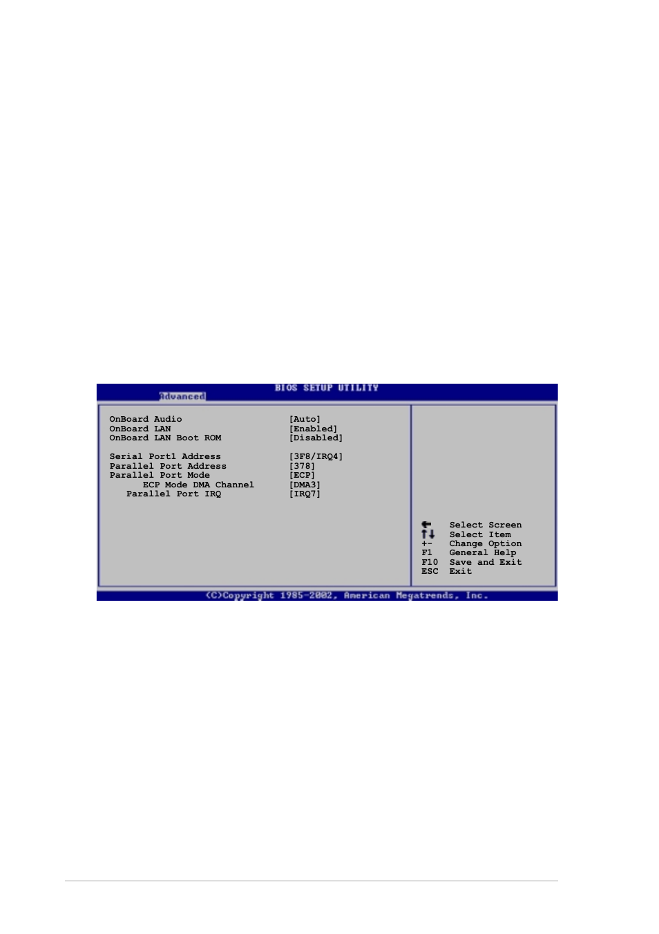 3 onboard devices configuration, Tv standard [auto, Mps revision [1.4 | Onboard audio [auto, Onboard lan [enabled, Onboard lan boot rom [disabled | Asus P4G800-V User Manual | Page 48 / 68