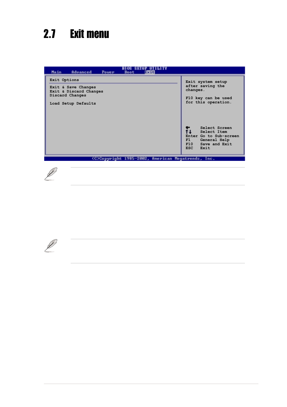 7 exit menu | Asus P4G800-V User Manual | Page 63 / 68