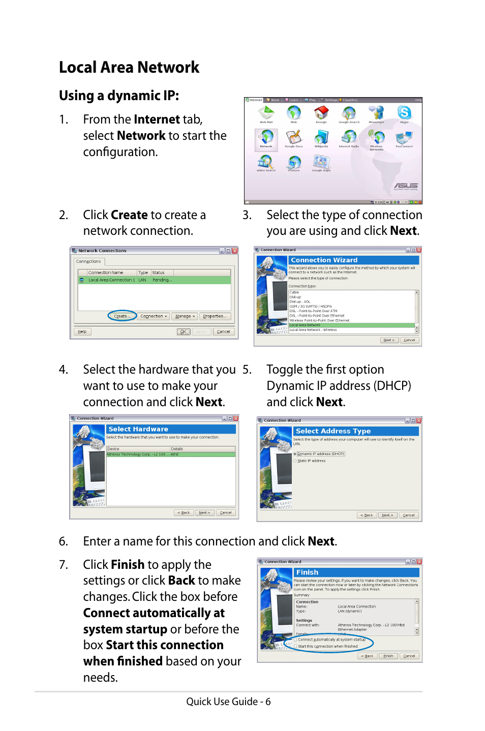 Local area network | Asus Eee PC 904HD/Linux User Manual | Page 6 / 8