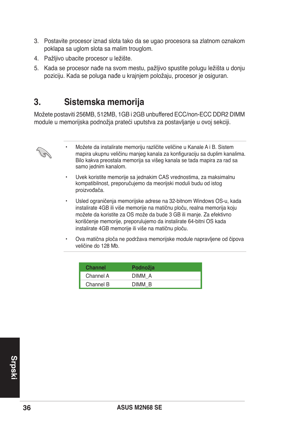 Srpski | Asus M2N68 SE User Manual | Page 36 / 38