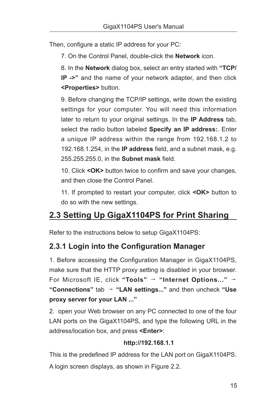 1 login into the conﬁguration manager | Asus GigaX1104PS User Manual | Page 16 / 58