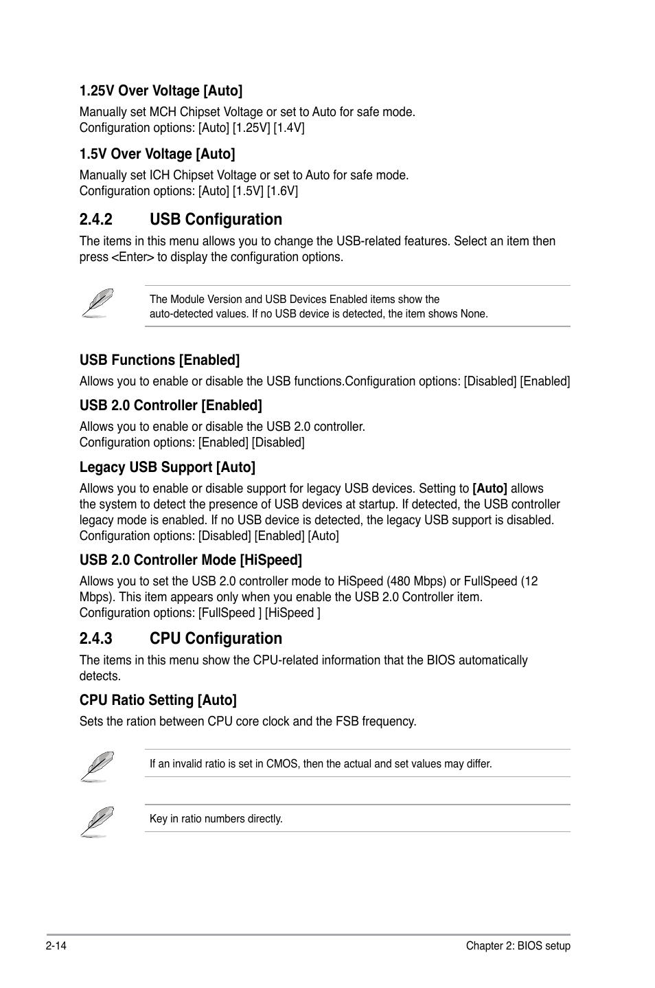 2 usb configuration, 3 cpu configuration | Asus P5KPL-AM SE User Manual | Page 52 / 62