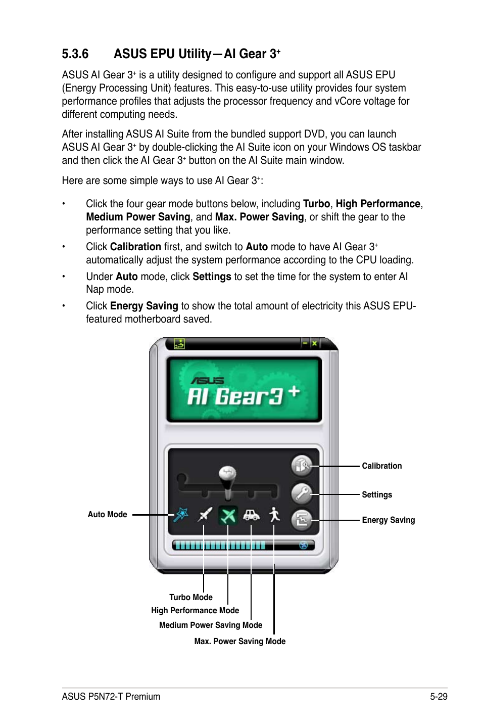 6 asus epu utility—ai gear 3 | Asus P5N72-T Premium User Manual | Page 147 / 178