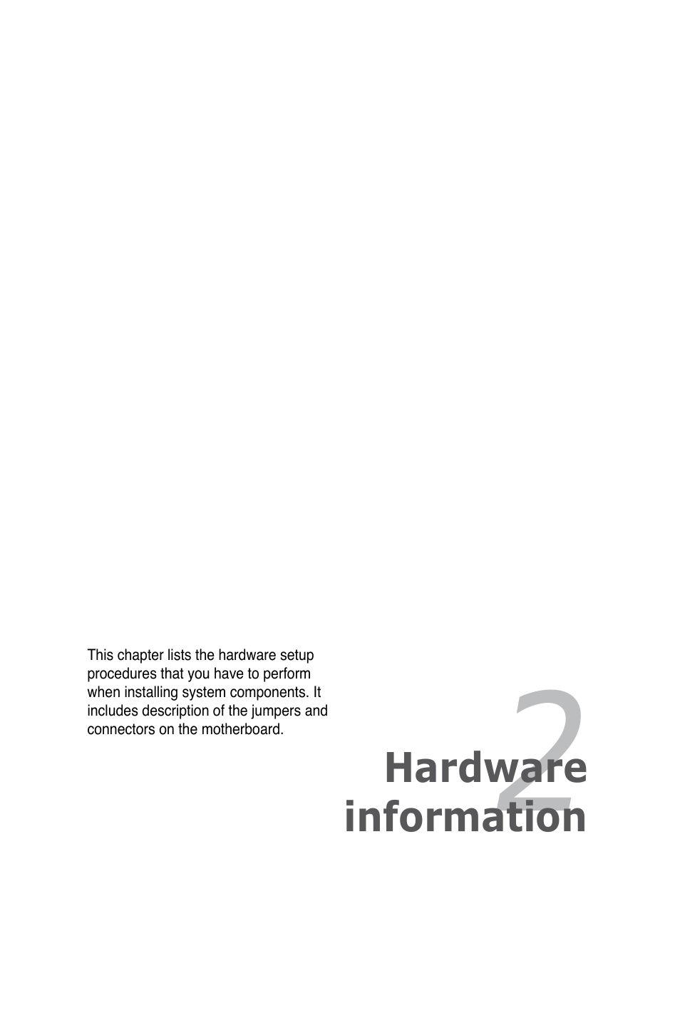 Chapter 2: hardware information, Chapter 2, Hardware information | Asus P5N72-T Premium User Manual | Page 25 / 178