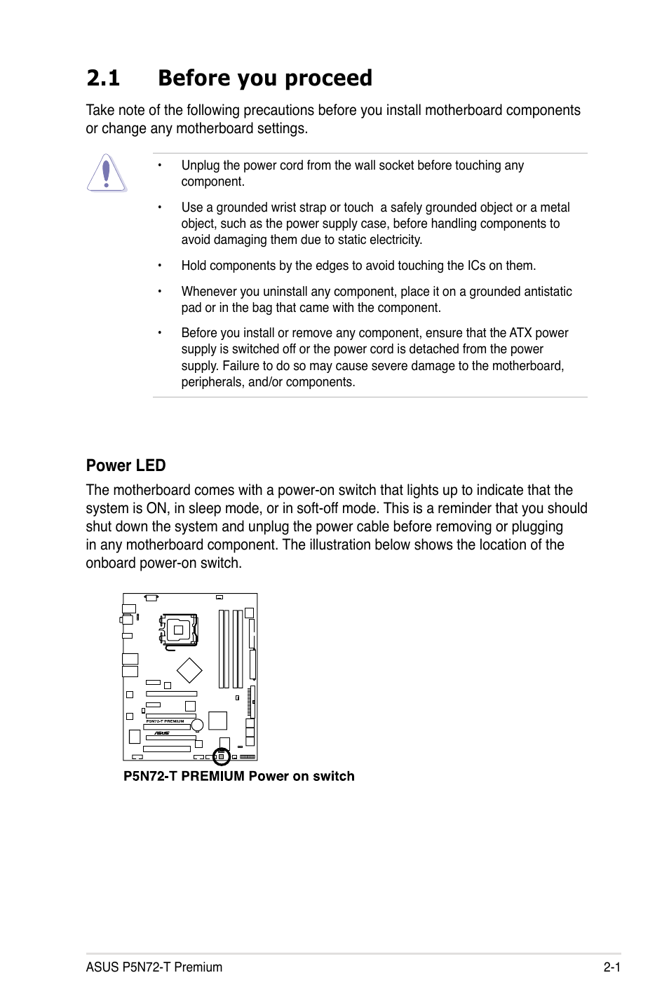 1 before you proceed, Before you proceed -1 | Asus P5N72-T Premium User Manual | Page 27 / 178