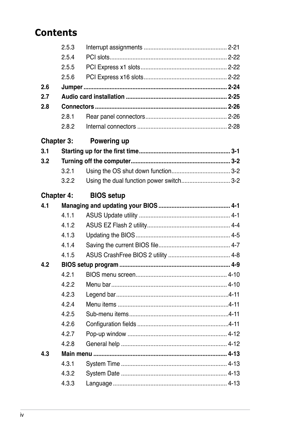 Asus P5N72-T Premium User Manual | Page 4 / 178