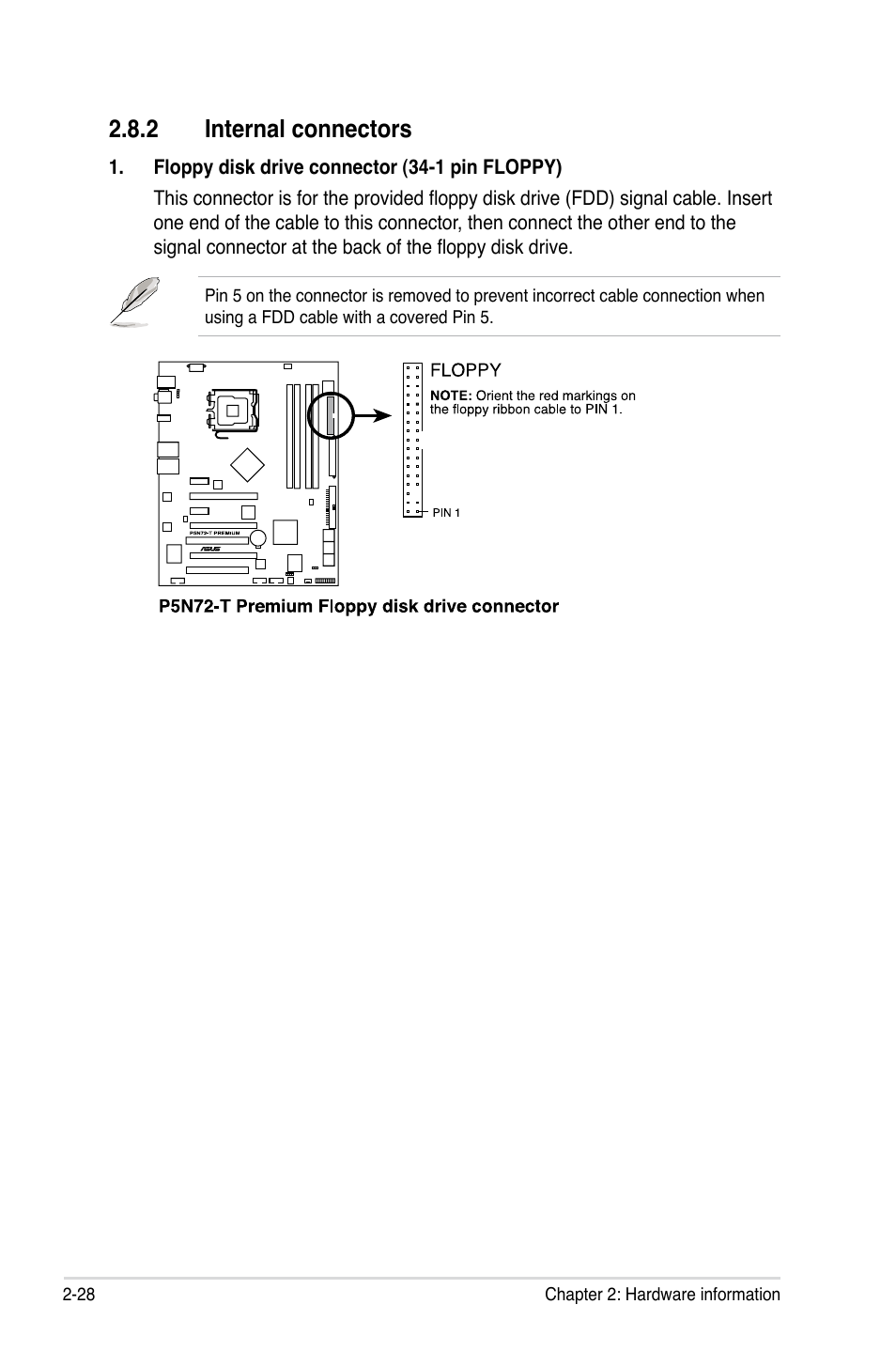 2 internal connectors, Internal connectors -28 | Asus P5N72-T Premium User Manual | Page 54 / 178