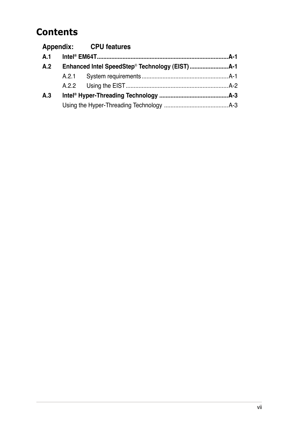 Asus P5N72-T Premium User Manual | Page 7 / 178