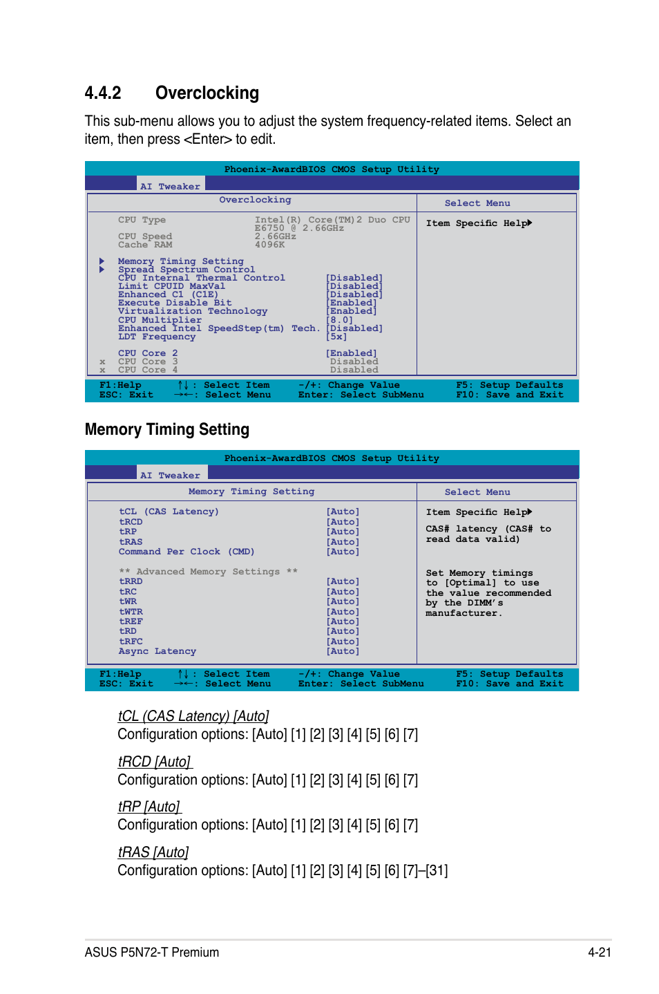 2 overclocking, Overclocking -21 | Asus P5N72-T Premium User Manual | Page 91 / 178