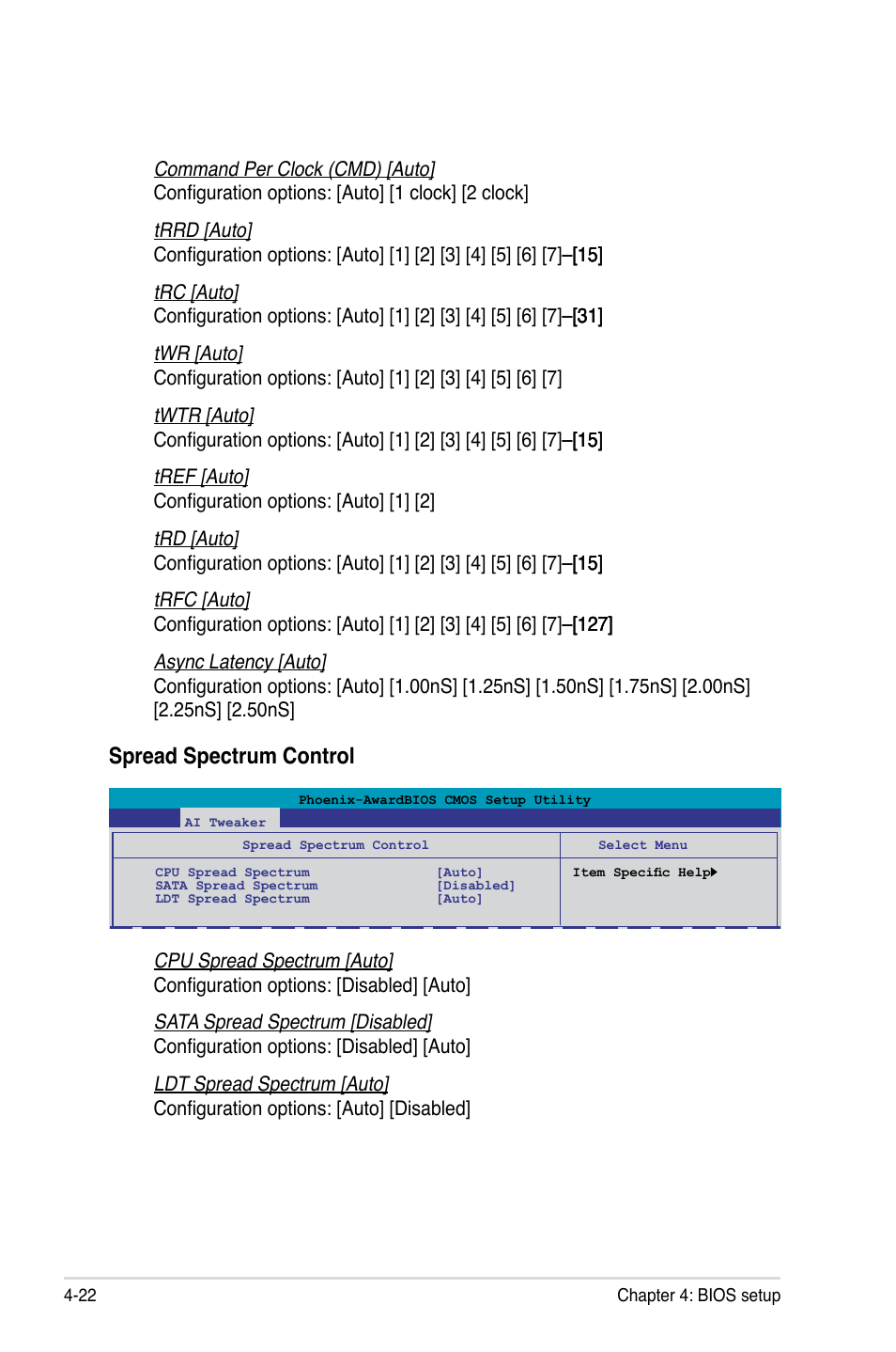 Spread spectrum control | Asus P5N72-T Premium User Manual | Page 92 / 178