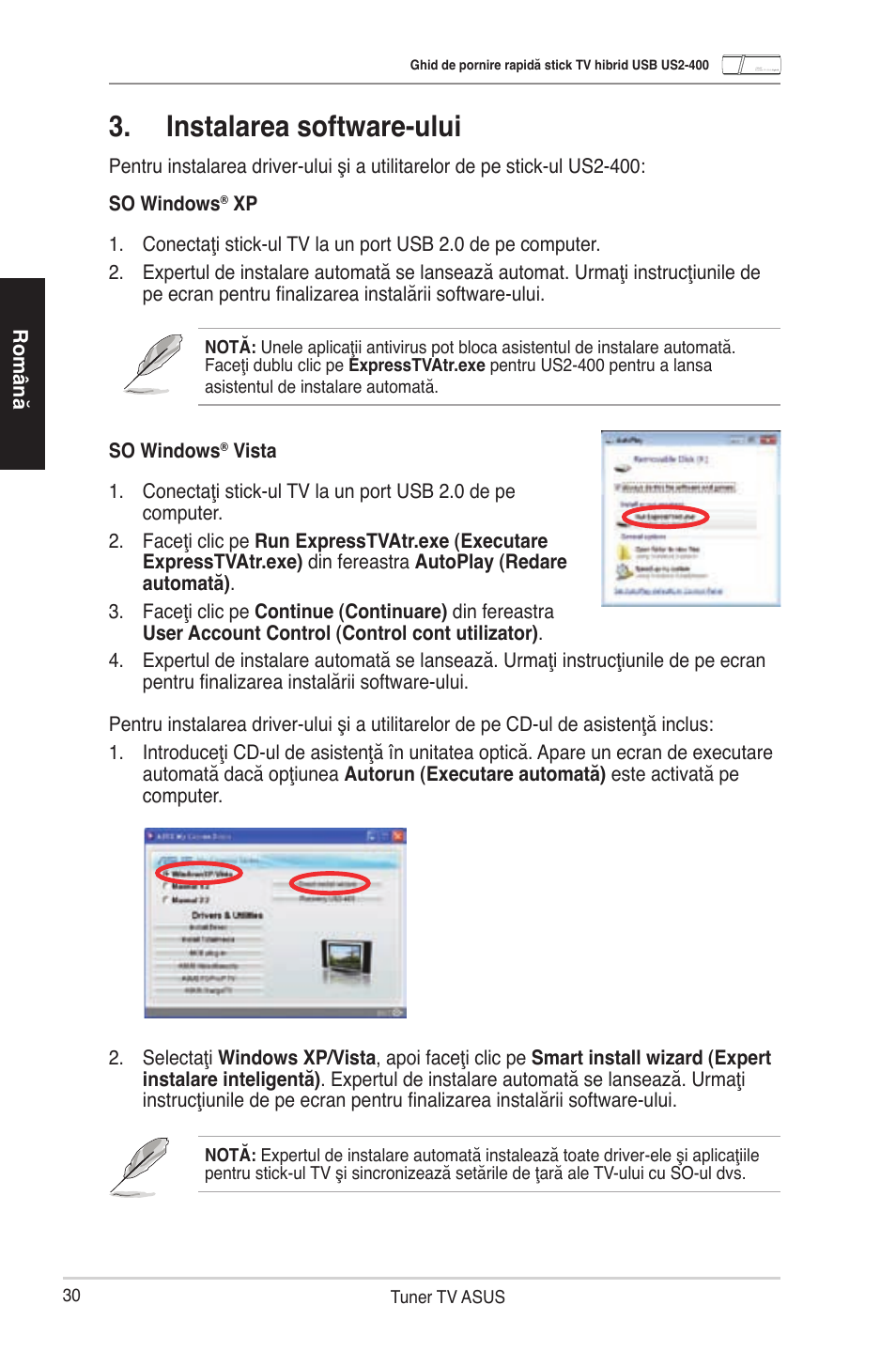 Instalarea software-ului | Asus My Cinema-US2-400 User Manual | Page 32 / 42