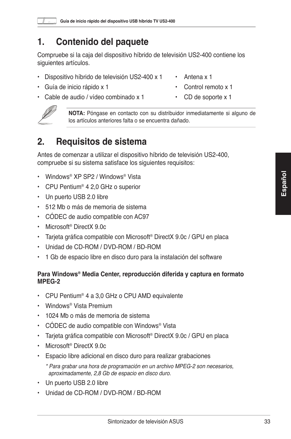 Asus My Cinema-US2-400 User Manual | Page 35 / 42