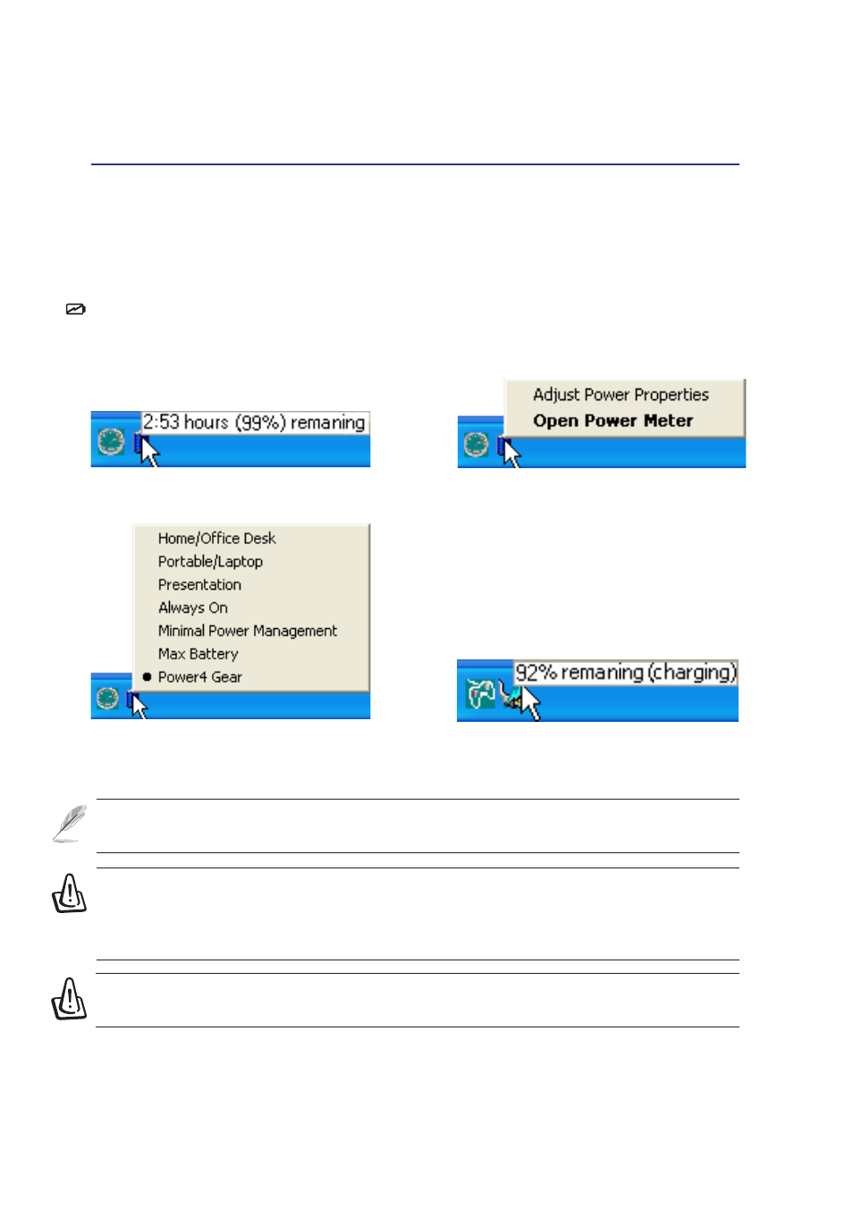 Using battery power | Asus A3N User Manual | Page 55 / 76