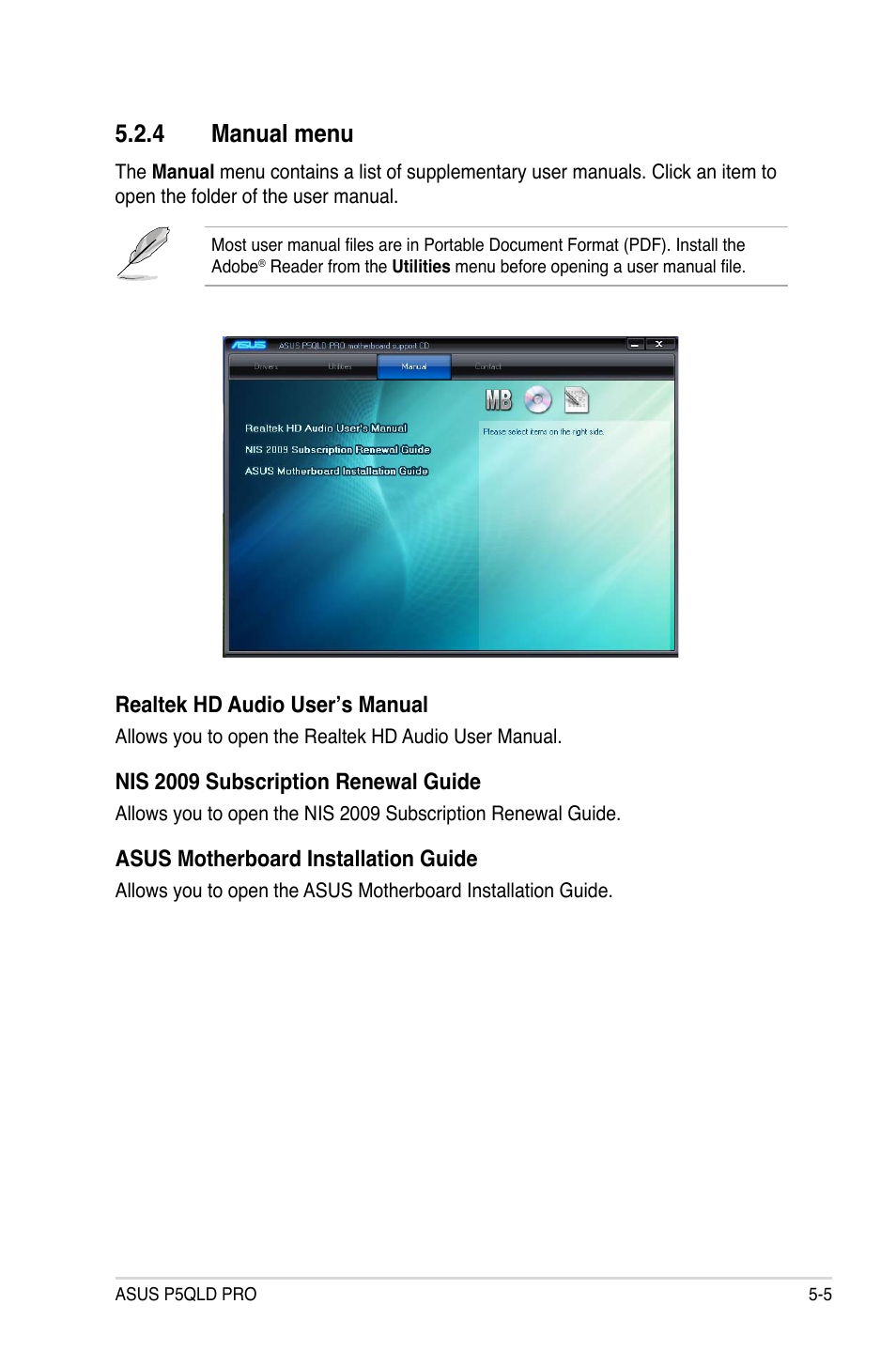 4 manual menu | Asus P5QLD PRO User Manual | Page 109 / 148