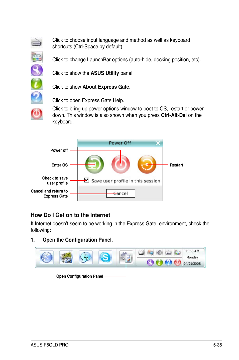 How do i get on to the internet | Asus P5QLD PRO User Manual | Page 139 / 148