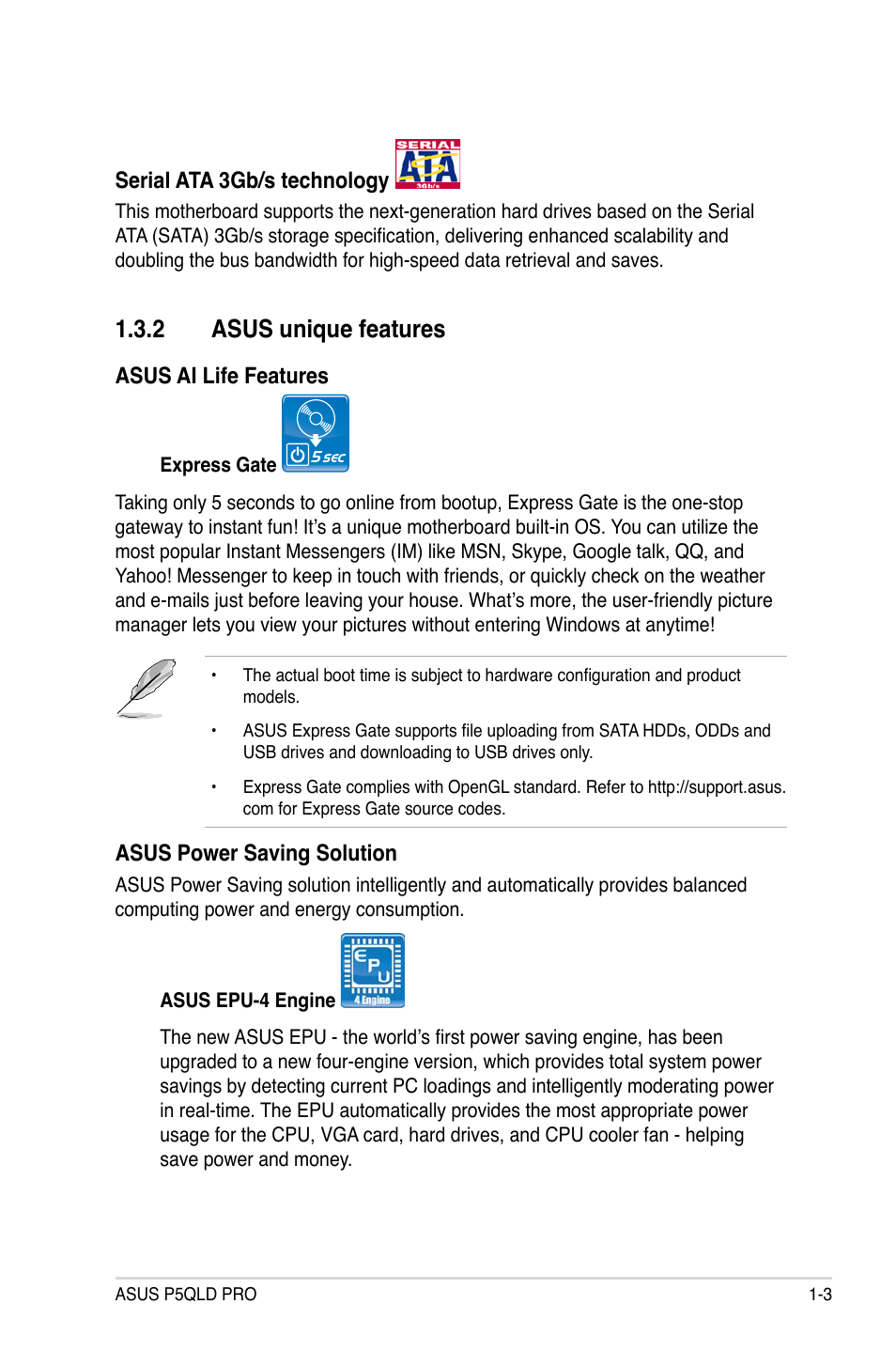 2 asus unique features | Asus P5QLD PRO User Manual | Page 17 / 148