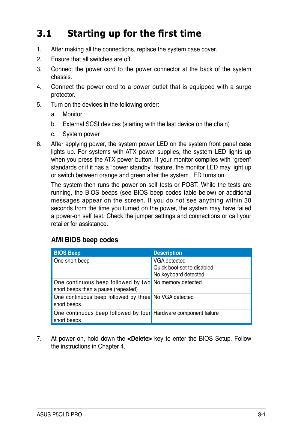 1 starting up for the first time | Asus P5QLD PRO User Manual | Page 59 / 148